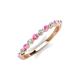 3 - Venice 2.00 mm Round Pink Sapphire and Lab Grown Diamond 11 Stone Wedding Band 