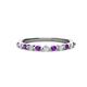 1 - Venice 2.00 mm Round Amethyst and Lab Grown Diamond 11 Stone Wedding Band 