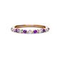 1 - Venice 2.00 mm Round Amethyst and Lab Grown Diamond 11 Stone Wedding Band 