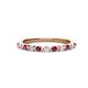 1 - Venice 2.00 mm Round Rhodolite Garnet and Lab Grown Diamond 11 Stone Wedding Band 
