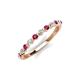 3 - Venice 2.00 mm Round Rhodolite Garnet and Lab Grown Diamond 11 Stone Wedding Band 