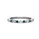 1 - Venice 2.00 mm Round Blue Diamond and Lab Grown Diamond 11 Stone Wedding Band 