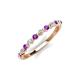 3 - Venice 2.00 mm Round Amethyst and Lab Grown Diamond 11 Stone Wedding Band 