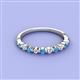 2 - Venice 2.00 mm Round Blue Topaz and Lab Grown Diamond 11 Stone Wedding Band 