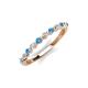 3 - Venice 2.00 mm Round Blue Topaz and Lab Grown Diamond 11 Stone Wedding Band 