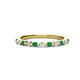 1 - Venice 2.00 mm Round Emerald and Lab Grown Diamond 11 Stone Wedding Band 