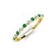 3 - Venice 2.00 mm Round Emerald and Lab Grown Diamond 11 Stone Wedding Band 