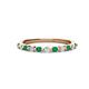 1 - Venice 2.00 mm Round Emerald and Lab Grown Diamond 11 Stone Wedding Band 