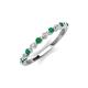 3 - Venice 2.00 mm Round Emerald and Lab Grown Diamond 11 Stone Wedding Band 