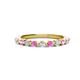 1 - Venice 2.50 mm Round Pink Sapphire and Lab Grown Diamond 11 Stone Wedding Band 