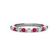 1 - Venice 2.50 mm Round Ruby and Lab Grown Diamond 11 Stone Wedding Band 