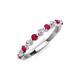 4 - Venice 2.50 mm Round Ruby and Lab Grown Diamond 11 Stone Wedding Band 