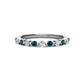 1 - Venice 2.50 mm Round Blue Diamond and Lab Grown Diamond 11 Stone Wedding Band 