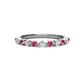 1 - Venice 2.50 mm Round Pink Tourmaline and Lab Grown Diamond 11 Stone Wedding Band 