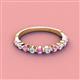 3 - Venice 2.50 mm Round Pink Sapphire and Lab Grown Diamond 11 Stone Wedding Band 
