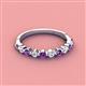 3 - Venice 2.50 mm Round Amethyst and Lab Grown Diamond 11 Stone Wedding Band 
