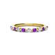 1 - Venice 2.50 mm Round Amethyst and Lab Grown Diamond 11 Stone Wedding Band 