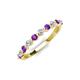 4 - Venice 2.50 mm Round Amethyst and Lab Grown Diamond 11 Stone Wedding Band 