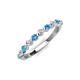 4 - Venice 2.50 mm Round Blue Topaz and Lab Grown Diamond 11 Stone Wedding Band 