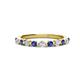1 - Venice 2.50 mm Round Iolite and Lab Grown Diamond 11 Stone Wedding Band 