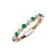 4 - Venice 2.50 mm Round Emerald and Lab Grown Diamond 11 Stone Wedding Band 