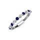 4 - Venice 2.50 mm Round Blue Sapphire and Lab Grown Diamond 11 Stone Wedding Band 