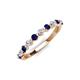 4 - Venice 2.50 mm Round Blue Sapphire and Lab Grown Diamond 11 Stone Wedding Band 