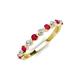 4 - Venice 2.50 mm Round Ruby and Lab Grown Diamond 11 Stone Wedding Band 
