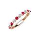 4 - Venice 2.50 mm Round Ruby and Lab Grown Diamond 11 Stone Wedding Band 