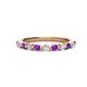 1 - Venice 2.50 mm Round Amethyst and Lab Grown Diamond 11 Stone Wedding Band 