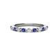 1 - Venice 2.50 mm Round Iolite and Lab Grown Diamond 11 Stone Wedding Band 