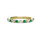 1 - Venice 2.50 mm Round Emerald and Lab Grown Diamond 11 Stone Wedding Band 