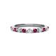 1 - Venice 2.50 mm Round Rhodolite Garnet and Lab Grown Diamond 11 Stone Wedding Band 