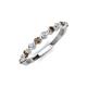 4 - Venice 2.50 mm Round Smoky Quartz and Lab Grown Diamond 11 Stone Wedding Band 