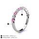 5 - Venice 2.50 mm Round Pink Sapphire and Lab Grown Diamond 11 Stone Wedding Band 