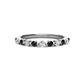 1 - Venice 2.50 mm Round Black Diamond and Lab Grown Diamond 11 Stone Wedding Band 