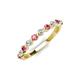 4 - Venice 2.50 mm Round Pink Tourmaline and Lab Grown Diamond 11 Stone Wedding Band 