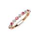 4 - Venice 2.50 mm Round Pink Tourmaline and Lab Grown Diamond 11 Stone Wedding Band 