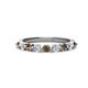 1 - Venice 2.70 mm Round Smoky Quartz and Lab Grown Diamond 9 Stone Wedding Band 