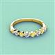 2 - Venice 2.70 mm Round Yellow Sapphire and Lab Grown Diamond 9 Stone Wedding Band 
