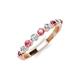 3 - Venice 2.70 mm Round Pink Tourmaline and Lab Grown Diamond 9 Stone Wedding Band 