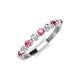 3 - Venice 2.70 mm Round Pink Tourmaline and Lab Grown Diamond 9 Stone Wedding Band 