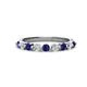 1 - Venice 2.70 mm Round Blue Sapphire and Lab Grown Diamond 9 Stone Wedding Band 