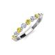 3 - Venice 2.70 mm Round Yellow Sapphire and Lab Grown Diamond 9 Stone Wedding Band 