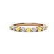1 - Venice 2.70 mm Round Yellow Sapphire and Lab Grown Diamond 9 Stone Wedding Band 