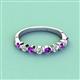 2 - Venice 2.70 mm Round Amethyst and Lab Grown Diamond 9 Stone Wedding Band 