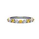 1 - Venice 2.70 mm Round Citrine and Lab Grown Diamond 9 Stone Wedding Band 
