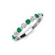 3 - Venice 2.70 mm Round Emerald and Lab Grown Diamond 9 Stone Wedding Band 