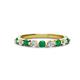 1 - Venice 2.70 mm Round Emerald and Lab Grown Diamond 9 Stone Wedding Band 