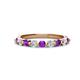 1 - Venice 2.70 mm Round Amethyst and Lab Grown Diamond 9 Stone Wedding Band 